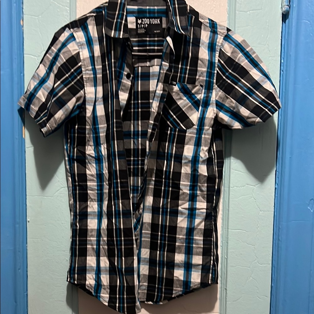 Zoo York kid Black and Blue Plaid Shirt